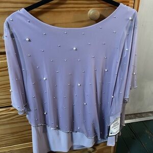 MSK Light Purple Pearl Embellished Blouse
